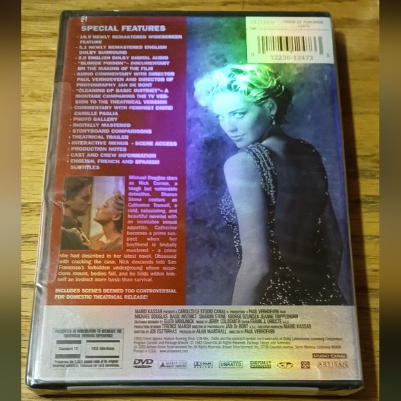 BASIC INSTINCT Special Edition on DVD Michael Douglas - Picture 2 of 2